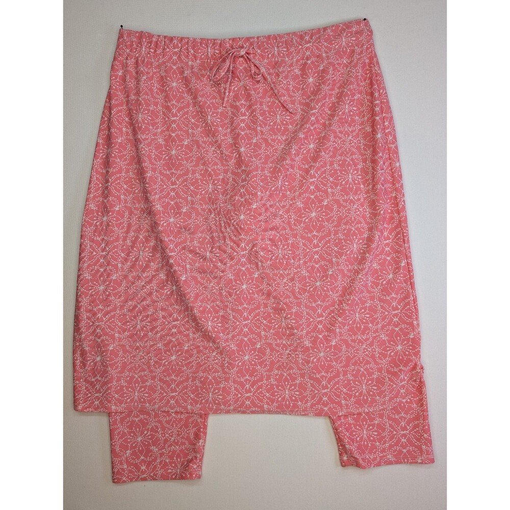 Kamp Kloz Modest Skirted Leggings Women Capri Skort Coral Pink Pattern 2X